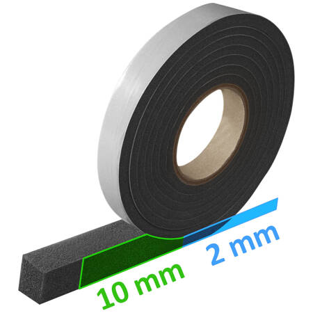 Kompriband Fugendichtband Fensterdichtband Dichtungsband Quellband Trockenbau Dichtband (Bandbreite - 10 mm, Expandiert - von 2 mm auf 10 mm, 2 mm->10 mm, Lange - 12,5 lfm) Anthrazit 