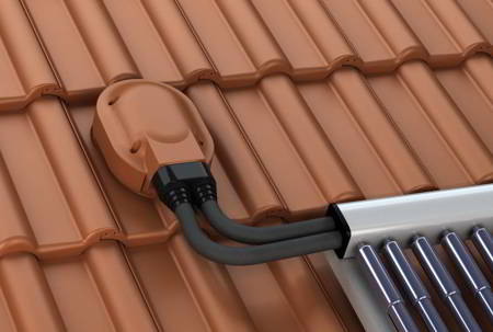 Solaranlage Dachdurchgang für Beton Dachsteine Parotec