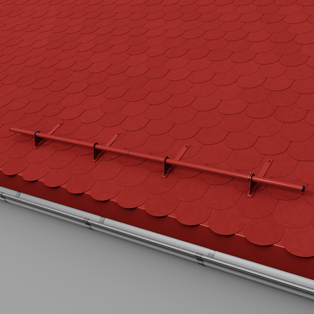 Komplettes 1-Rohr Schneefangrohr für Trapezblech, Dachpappe/Bitumen, Bitumenschindeln (Shingles), EPDM/PVC