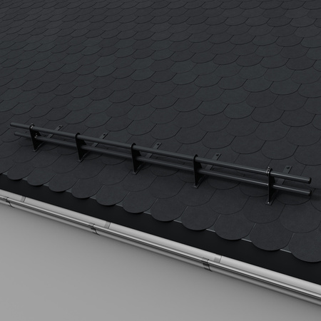 Komplettes 2-Rohre Schneefangrohr für Trapezblech, Dachpappe/Bitumen, Bitumenschindeln (Shingles), EPDM/PVC