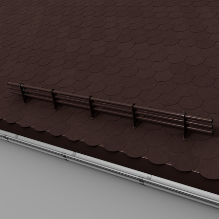Komplettes 3-Rohre Schneefangrohr für Trapezblech, Dachpappe/Bitumen, Bitumenschindeln (Shingles), EPDM/PVC