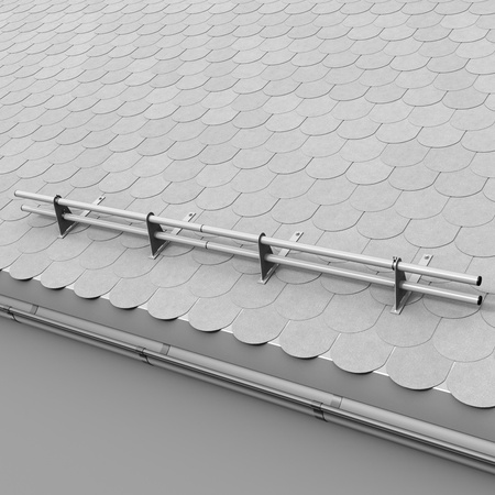 Komplettes 2-Rohre Schneefangrohr für Trapezblech, Dachpappe/Bitumen, Bitumenschindeln (Shingles), EPDM/PVC