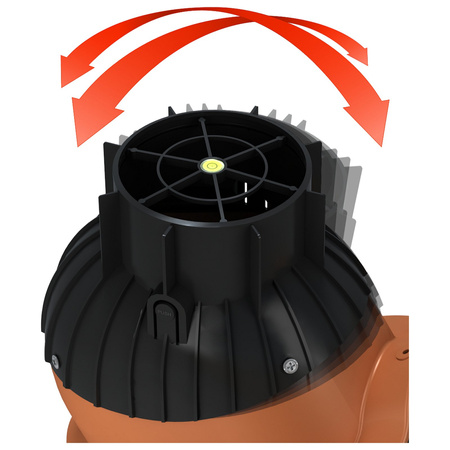 Isolierter Entlüfterkamin DN125 mm für Tondachziegel, Dachziegel - Dachdurchführung für Dachlüftung