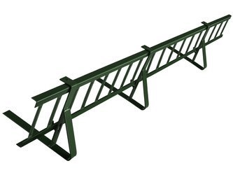 Komplettes Schneefanggitter 150 cm x 15 cm Parotec für platte Eindeckungen: Pappe, Dachschindel, Flachblech und Trapezblech