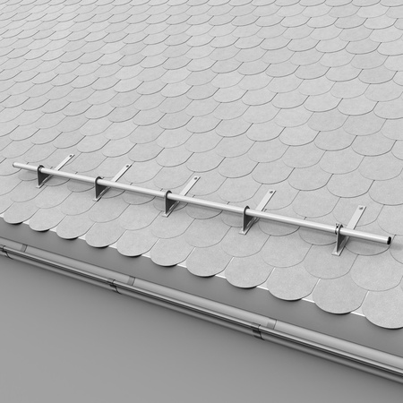 Komplettes 1-Rohr Schneefangrohr für Trapezblech, Dachpappe/Bitumen, Bitumenschindeln (Shingles), EPDM/PVC