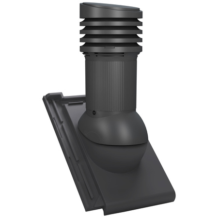 Isolierter Entlüfterkamin DN125 mm für Tondachziegel, Dachziegel - Dachdurchführung für Dachlüftung