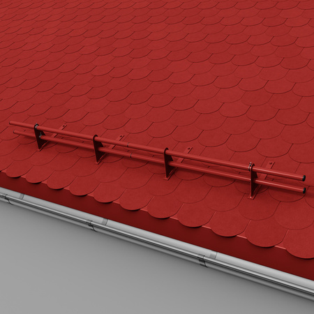Komplettes 2-Rohre Schneefangrohr für Trapezblech, Dachpappe/Bitumen, Bitumenschindeln (Shingles), EPDM/PVC