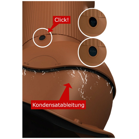 Verstellbarer Entlüfterkamin DN125 mm für Tondachziegel, Dachziegel - Dachdurchführung für Dachlüftung