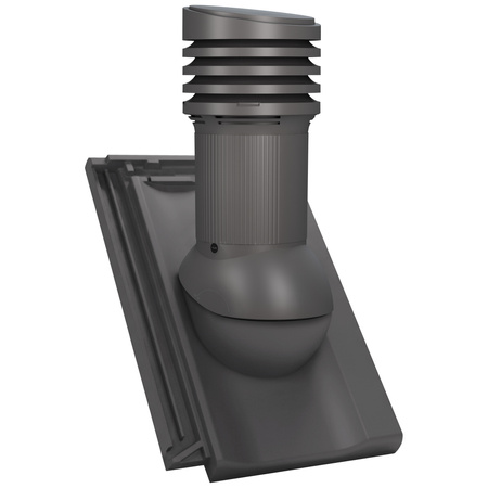 Verstellbarer Entlüfterkamin DN125 mm für Tondachziegel, Dachziegel - Dachdurchführung für Dachlüftung