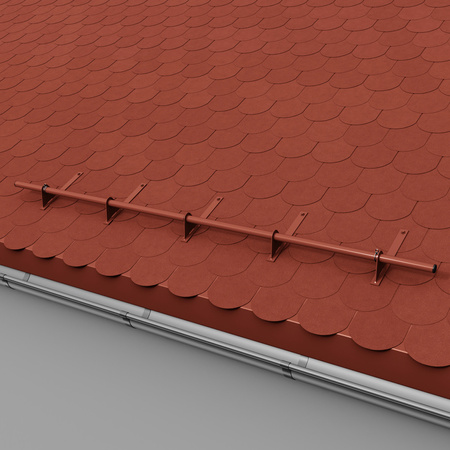 Komplettes 1-Rohr Schneefangrohr für Trapezblech, Dachpappe/Bitumen, Bitumenschindeln (Shingles), EPDM/PVC