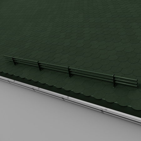 Komplettes 3-Rohre Schneefangrohr für Trapezblech, Dachpappe/Bitumen, Bitumenschindeln (Shingles), EPDM/PVC