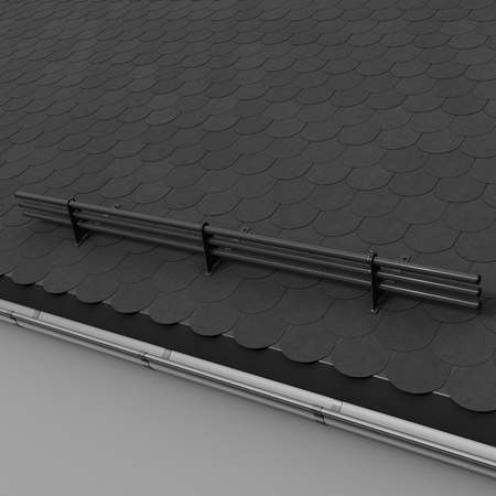 Komplettes 3-Rohre Schneefangrohr für Trapezblech, Dachpappe/Bitumen, Bitumenschindeln (Shingles), EPDM/PVC