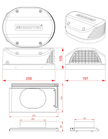 Dachfläche Entlüfter Parotec für keramische Dachziegel