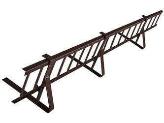 Komplettes Schneefanggitter 150 cm x 15 cm Parotec für platte Eindeckungen: Pappe, Dachschindel, Flachblech und Trapezblech