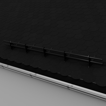 Komplettes 2-Rohre Schneefangrohr für Trapezblech, Dachpappe/Bitumen, Bitumenschindeln (Shingles), EPDM/PVC