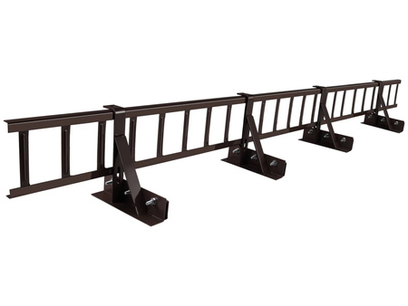 Komplettes Schneefanggitter 150 cm x 20 cm Parotec für Stehfalzblech, Doppelfalz Blech, Blechdach