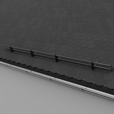 Komplettes 2-Rohre Schneefangrohr für Trapezblech, Dachpappe/Bitumen, Bitumenschindeln (Shingles), EPDM/PVC