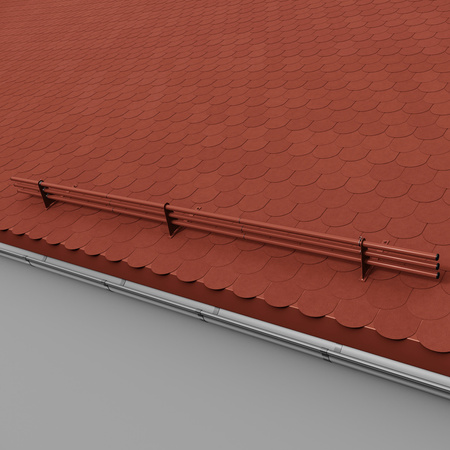 Komplettes 3-Rohre Schneefangrohr für Trapezblech, Dachpappe/Bitumen, Bitumenschindeln (Shingles), EPDM/PVC