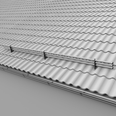 Komplettes 3-Rohre Schneefangrohr für Dachsteine, Dachziegel und Biberschwanzziegel
