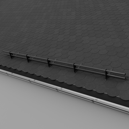 Komplettes 2-Rohre Schneefangrohr für Trapezblech, Dachpappe/Bitumen, Bitumenschindeln (Shingles), EPDM/PVC