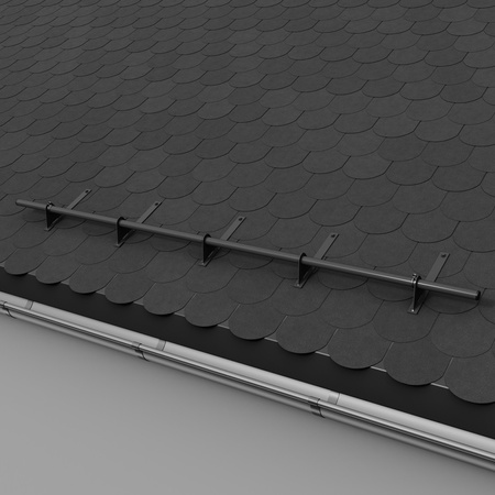 Komplettes 1-Rohr Schneefangrohr für Trapezblech, Dachpappe/Bitumen, Bitumenschindeln (Shingles), EPDM/PVC