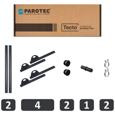 Komplettes 1-Rohr Schneefangrohr für Trapezblech, Dachpappe/Bitumen, Bitumenschindeln (Shingles), EPDM/PVC