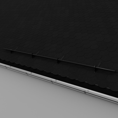 Komplettes 1-Rohr Schneefangrohr für Trapezblech, Dachpappe/Bitumen, Bitumenschindeln (Shingles), EPDM/PVC