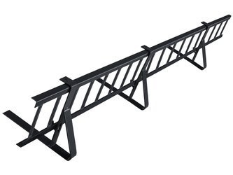 Komplettes Schneefanggitter 150 cm x 15 cm Parotec für platte Eindeckungen: Pappe, Dachschindel, Flachblech und Trapezblech