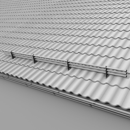 Komplettes 3-Rohre Schneefangrohr für Dachsteine, Dachziegel und Biberschwanzziegel