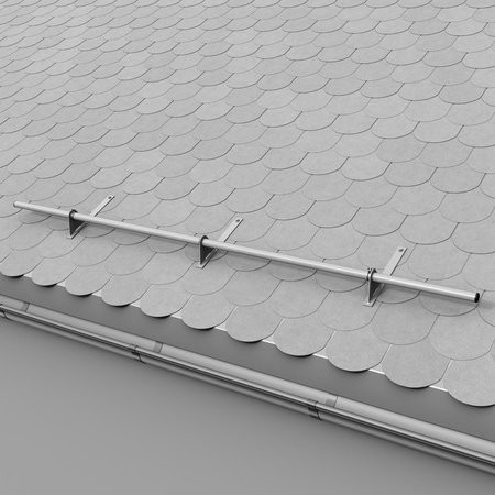 Komplettes 1-Rohr Schneefangrohr für Trapezblech, Dachpappe/Bitumen, Bitumenschindeln (Shingles), EPDM/PVC