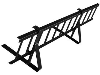 Komplettes Schneefanggitter 150 cm x 20 cm Parotec für platte Eindeckungen: Pappe, Dachschindel, Flachblech und Trapezblech