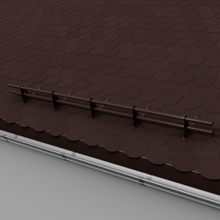 Komplettes 2-Rohre Schneefangrohr für Trapezblech, Dachpappe/Bitumen, Bitumenschindeln (Shingles), EPDM/PVC