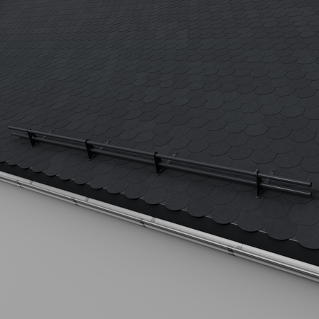 Komplettes 2-Rohre Schneefangrohr für Trapezblech, Dachpappe/Bitumen, Bitumenschindeln (Shingles), EPDM/PVC