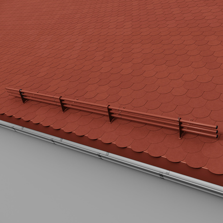 Komplettes 3-Rohre Schneefangrohr für Trapezblech, Dachpappe/Bitumen, Bitumenschindeln (Shingles), EPDM/PVC