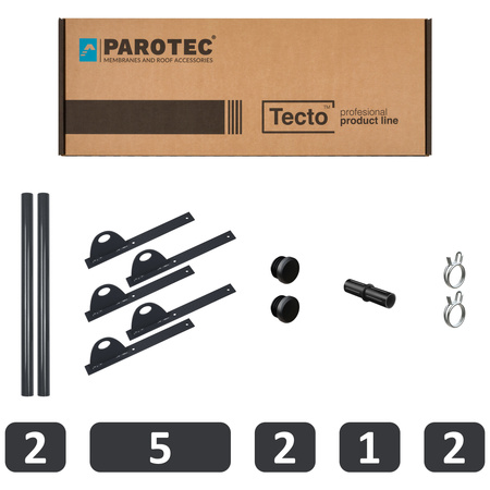 Komplettes 1-Rohr Schneefangrohr für Trapezblech, Dachpappe/Bitumen, Bitumenschindeln (Shingles), EPDM/PVC