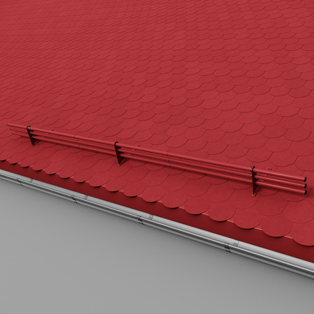 Komplettes 3-Rohre Schneefangrohr für Trapezblech, Dachpappe/Bitumen, Bitumenschindeln (Shingles), EPDM/PVC