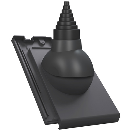 Einstellbarer Antennenaufsatz für keramische Dachziegel