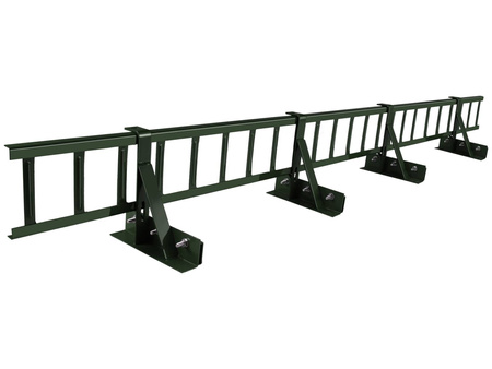 Komplettes Schneefanggitter 150 cm x 20 cm Parotec für Stehfalzblech, Doppelfalz Blech, Blechdach