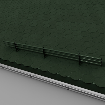 Komplettes 3-Rohre Schneefangrohr für Trapezblech, Dachpappe/Bitumen, Bitumenschindeln (Shingles), EPDM/PVC