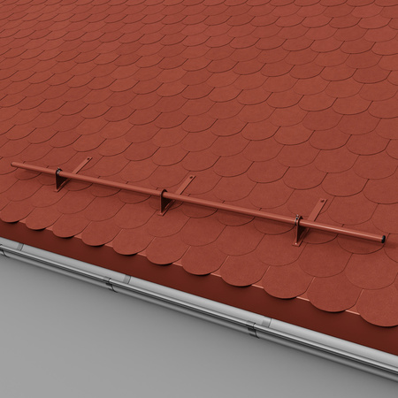 Komplettes 1-Rohr Schneefangrohr für Trapezblech, Dachpappe/Bitumen, Bitumenschindeln (Shingles), EPDM/PVC