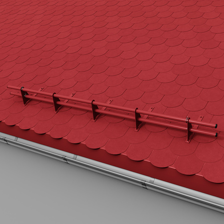 Komplettes 2-Rohre Schneefangrohr für Trapezblech, Dachpappe/Bitumen, Bitumenschindeln (Shingles), EPDM/PVC