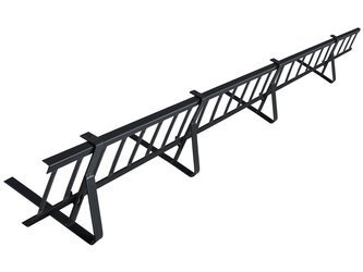 Komplettes Schneefanggitter 150 cm x 15 cm Parotec für platte Eindeckungen: Pappe, Dachschindel, Flachblech und Trapezblech