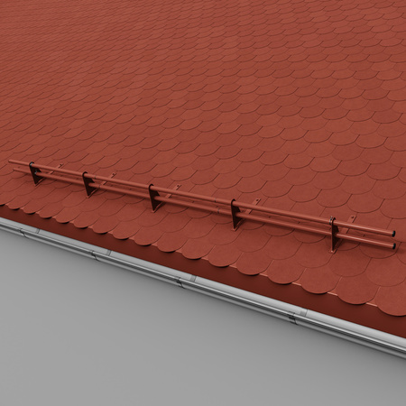 Komplettes 2-Rohre Schneefangrohr für Trapezblech, Dachpappe/Bitumen, Bitumenschindeln (Shingles), EPDM/PVC