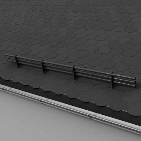 Komplettes 3-Rohre Schneefangrohr für Trapezblech, Dachpappe/Bitumen, Bitumenschindeln (Shingles), EPDM/PVC