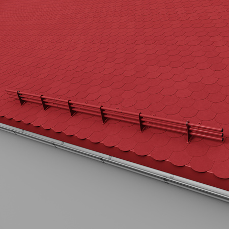 Komplettes 3-Rohre Schneefangrohr für Trapezblech, Dachpappe/Bitumen, Bitumenschindeln (Shingles), EPDM/PVC