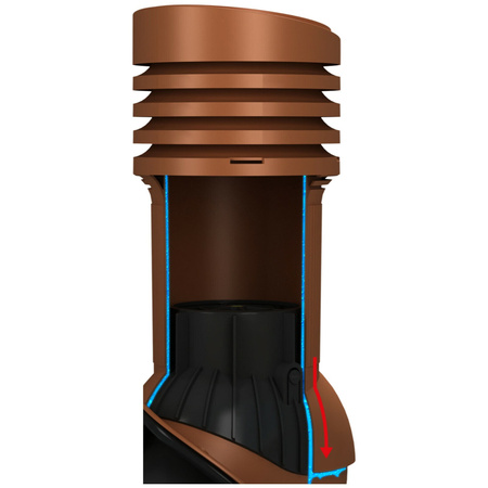 Verstellbarer Entlüfterkamin DN125 mm für Tondachziegel, Dachziegel - Dachdurchführung für Dachlüftung