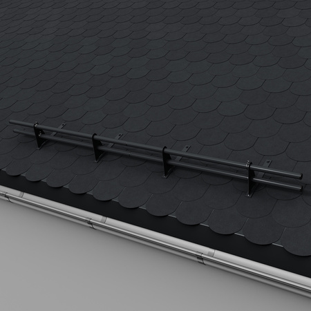 Komplettes 2-Rohre Schneefangrohr für Trapezblech, Dachpappe/Bitumen, Bitumenschindeln (Shingles), EPDM/PVC