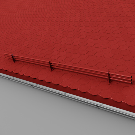 Komplettes 3-Rohre Schneefangrohr für Trapezblech, Dachpappe/Bitumen, Bitumenschindeln (Shingles), EPDM/PVC
