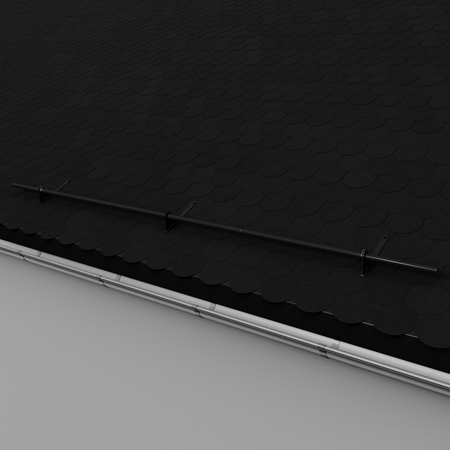 Komplettes 1-Rohr Schneefangrohr für Trapezblech, Dachpappe/Bitumen, Bitumenschindeln (Shingles), EPDM/PVC