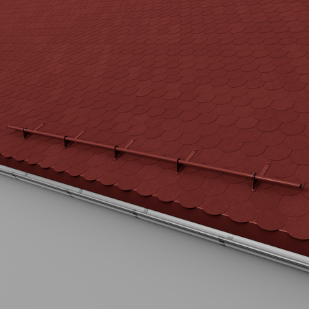 Komplettes 1-Rohr Schneefangrohr für Trapezblech, Dachpappe/Bitumen, Bitumenschindeln (Shingles), EPDM/PVC